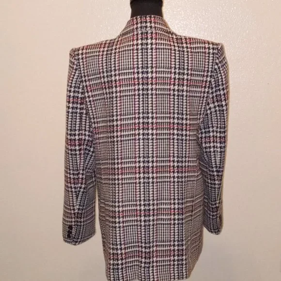 Worthington black and white wool blend herringbone blazer with Specks of color - Picture 6 of 11